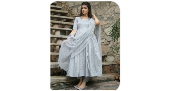 Grey Color Spring Full Stitched Anarkali Suit